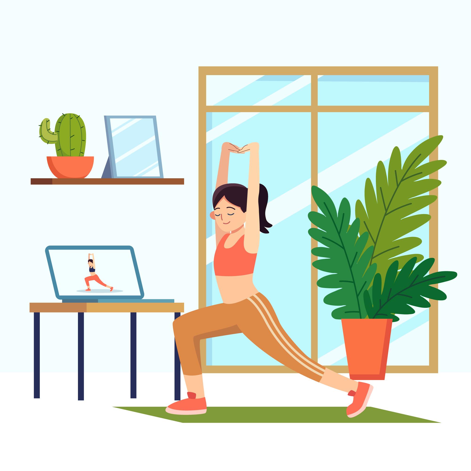 personas haciendo estiramientos y ejercicio